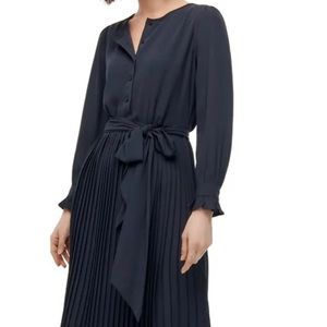 J. CREW Black Pleated Long Sleeve Dress NEW 6